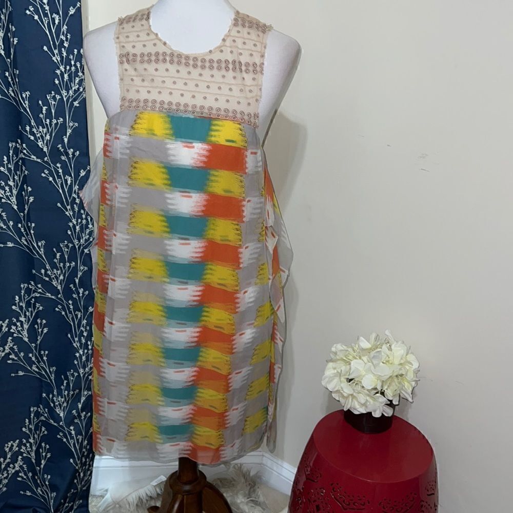 3.1 Phillip Lim Sleeveless Abstract Silk Shift Dress sz 0